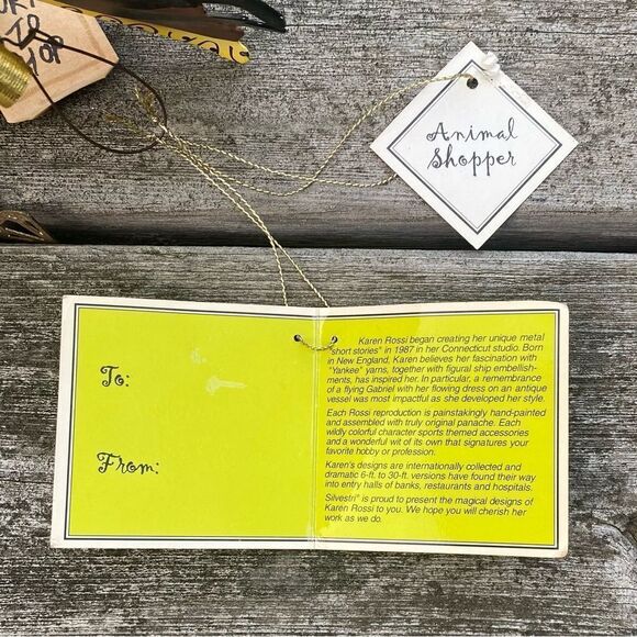 NWT Vintage SILVESTRI by Karen Rossi Fanciful Flights Ornament Animal Shopper - Picture 6 of 13